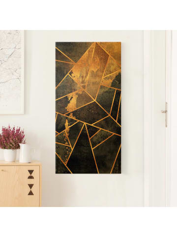 WALLART Leinwandbild Gold - Onyx mit Gold in Schwarz