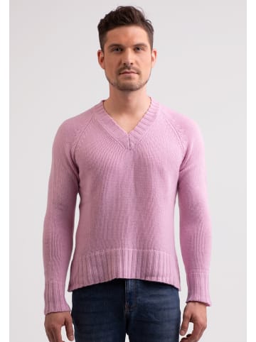 CASH-MERE.CH Recycelter V-Ausschnitt Pullover in Rosa