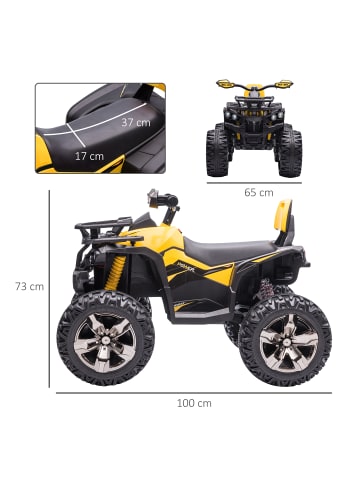 HOMCOM 12V 10Ah Kinder Quad 3-5 Jahre Gelb