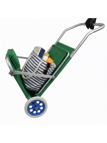 VCM  Sonnenliege Liegestuhl Gartenliege Rollen Dach in Grün