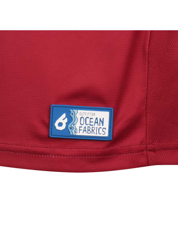 OUTFITTER Trainingsshirt OCEAN FABRICS TAHI in rot / weiß