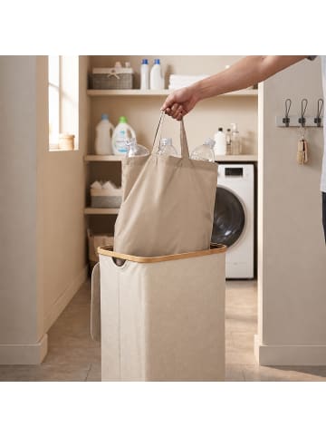 relaxdays Pfandflaschen-Sammelbehälter in Beige - 100 l