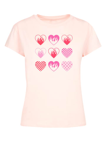 F4NT4STIC Box Tee Internationaler Frauentag: Herzen in Flammen in pink
