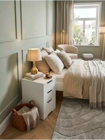 KADIMA DESIGN Nachtkonsole WL5.704 31x49x31 cm Matt mit 3 Schubladen, Weisse in Weiß