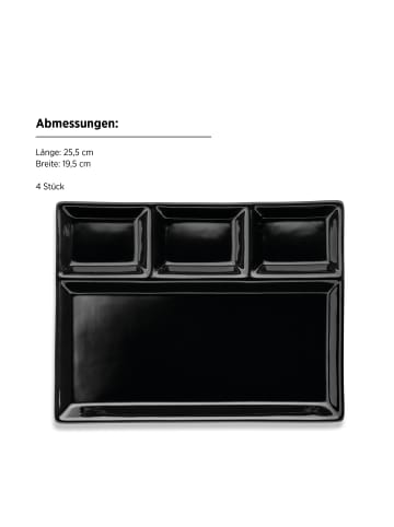 Mäser Fondueteller, Porzellan - in Schwarz