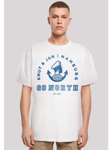 F4NT4STIC T-Shirt Go North Knut Jan Hamburg Knut Jan Hamburg in weiß