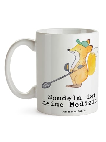 Mr. & Mrs. Panda Tasse Fuchs Metalldetektor mit Spruch in Weiß
