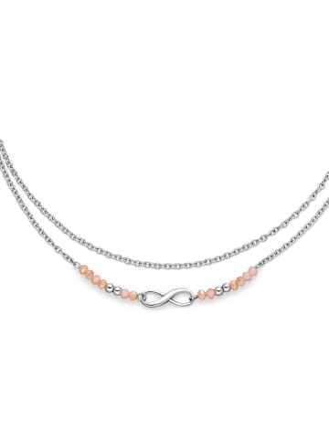 s.Oliver Armband mit Infinity Detail und Schmuckperlen in silber/beige