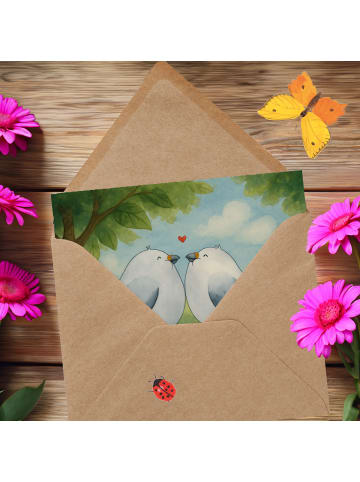 Mr. & Mrs. Panda Grußkarte Turteltauben Liebe Design ohne Spruch in Weiß