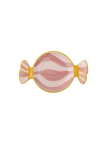 Bloomingville Servierplatte Caramella aus Steingut Rosa in rosa