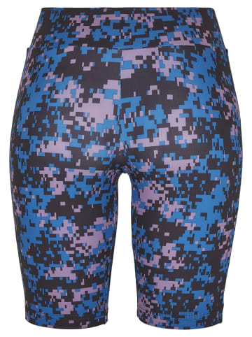 Urban Classics Urban Classics Damen Ladies High Waist Camo Tech Cycle Shorts in digital duskviolet camo