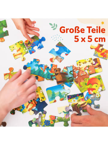 MAGNIKON Puzzle ab 3, Waldtiere, Kinderpuzzle 61 Teile, 10 Puzzles