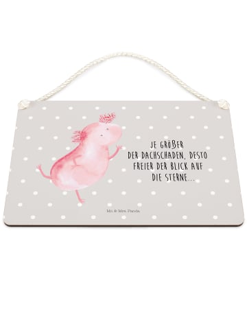 Mr. & Mrs. Panda Schild Axolotl Tanzen mit Spruch in Grau Pastell