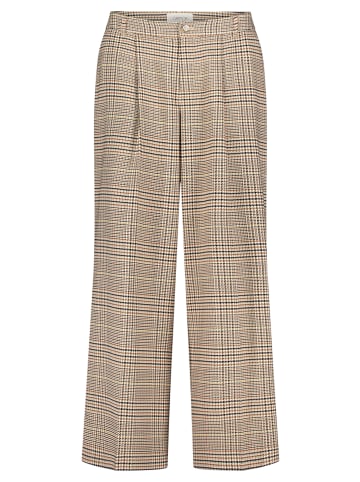 CARTOON Karo-Hose mit Bundfalten in Brown/Rosé