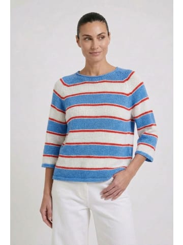 Oui Pullover in lt blue red