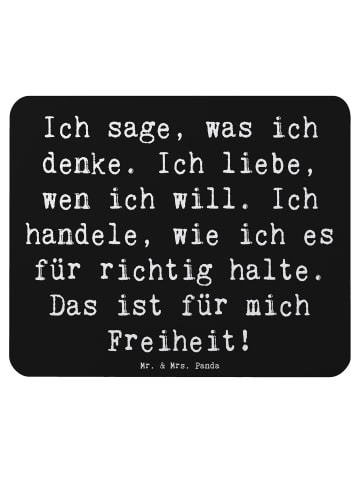 Mr. & Mrs. Panda Mauspad Spruch Freiheit Leben mit Spruch in Schwarz