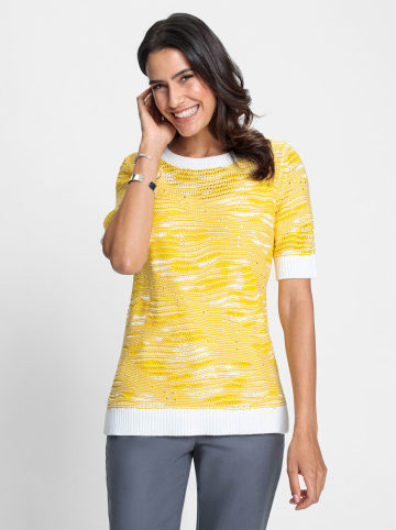 WITT WEIDEN Pullover in zitrone-weiß-gemustert