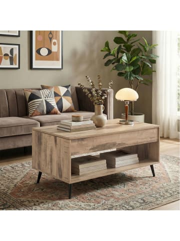 VASAGLE Couchtisch Miranta in Kamelbraun-Schwarz - (B)100 x (H)58.5 x (T)50 cm