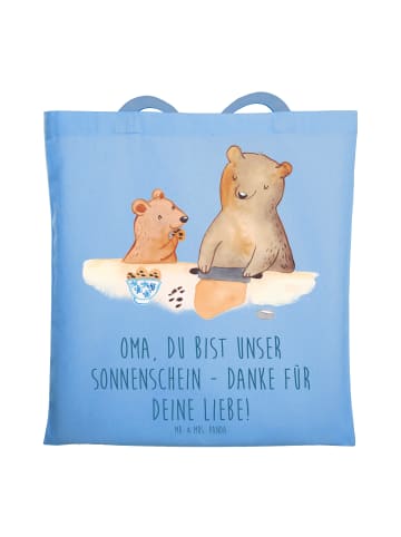 Mr. & Mrs. Panda Umhängebeutel Oma Sonnenschein mit Spruch in Sky Blue