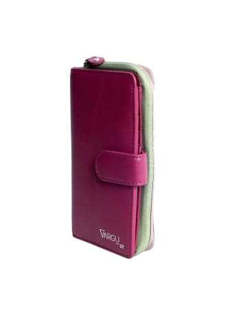 VARGU Echtleder Geldbörse SABA 1-A in cranberry-sage green