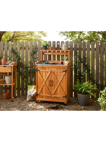 Beliani Pflanztisch ALTOLIA in Braun - (W) 70 x (H) 119 x (L) 40 cm