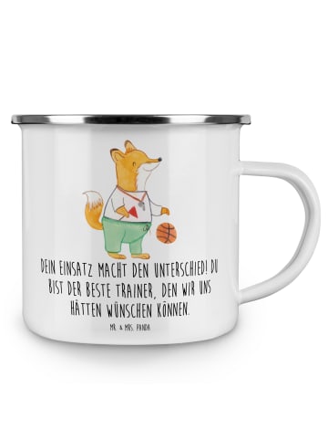 Mr. & Mrs. Panda Emaille Tasse Trainer Unterschied mit Spruch in Weiß