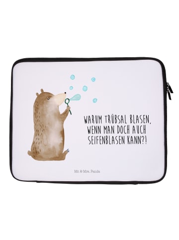 Mr. & Mrs. Panda Notebook Tasche Bär Seifenblasen mit Spruch in Weiß