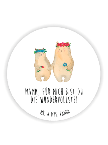 Mr. & Mrs. Panda Pinnwand Magnet Bären mit Blumenkranz mit Spruch in Weiß