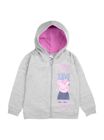 Peppa Pig Peppa Wutz Kapuzenpullover mit Reißverschluss und Glitterprint in grau