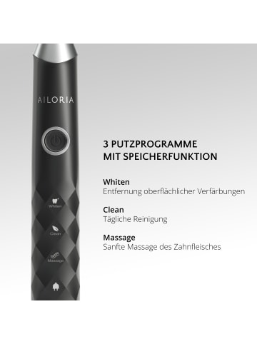Ailoria SHINE BRIGHT USB-Schallzahnbürste in schwarz