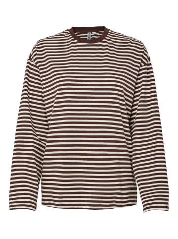 Pieces Oberteil mit langen Ärmeln in Hot Fudge