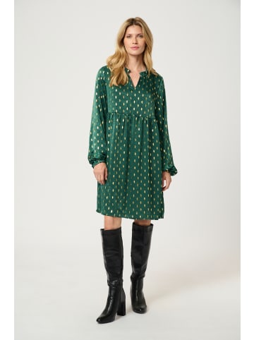 Kaffe Kleid KAsofie in Green With Foil Print