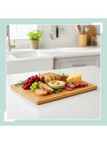 relaxdays Schneidebrett in Natur - (B)38 x (H)3 x (T)25 cm