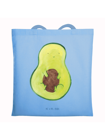 Mr. & Mrs. Panda Shopping Tasche Avocado Kern ohne Spruch in Sky Blue