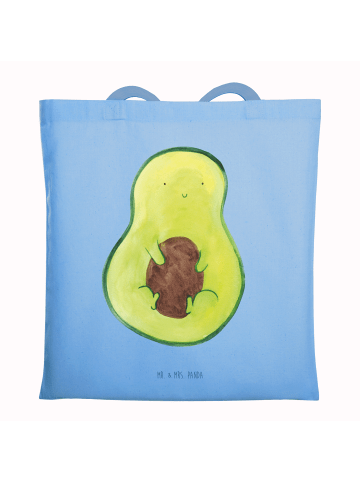 Mr. & Mrs. Panda Tragetasche Avocado mit Kern ohne Spruch in Sky Blue