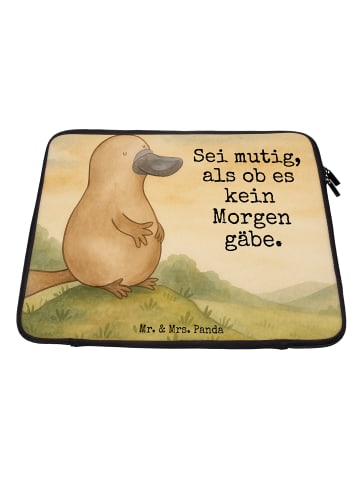 Mr. & Mrs. Panda Notebook Tasche Schnabeltier Mut Design mit Spruch in Weiß