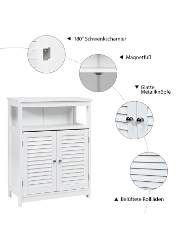 COSTWAY Badezimmerschrank in Weiß