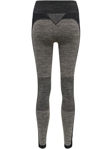 Hummel Hummel Leggings Hmlclea Yoga Damen Dehnbarem Atmungsaktiv Schnelltrocknend Nahtlosen in CHATEAU GRAY/BLACK MELANGE