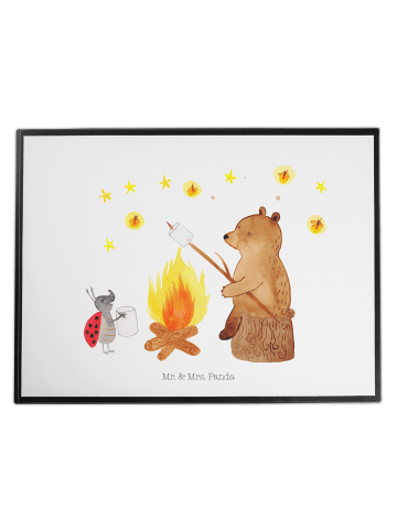 Mr. & Mrs. Panda Schreibunterlage Bär & Marienkäfer Lagerfeuer o... in Weiß