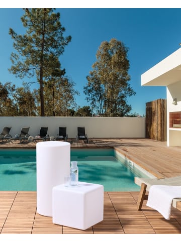 Beliani Stehlampe für den Außenbereich LAGARTO in Weiß - (W) 39 x (H) 39 x (L) 39 cm