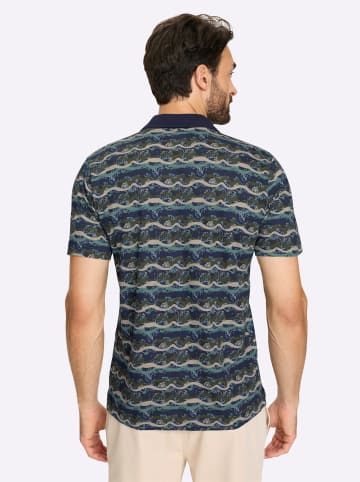 WITT WEIDEN Kurzarmshirt in marine-jade-gemustert