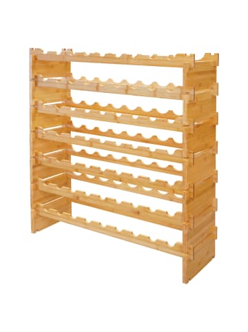 relaxdays Weinregal in Natur - (B)85 x (H)94 x (T)25,5 cm