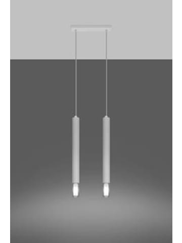 Nice Lamps Hängeleuchte VITTORIA 2 Weiß stahl und glas (L)30cm (B)6cm (H)120