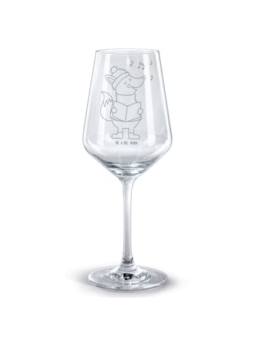 Mr. & Mrs. Panda Rotwein Glas Fuchs Sänger ohne Spruch in Transparent