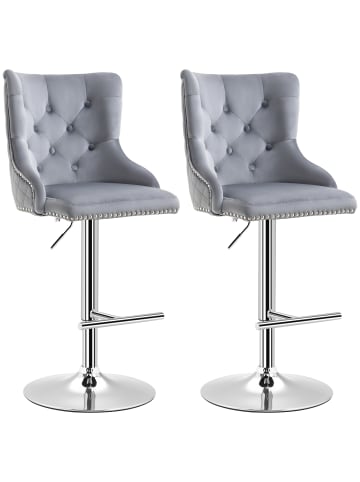 HOMCOM Barhocker-Set-46L x 55B x 123H cm-Grau+Silber