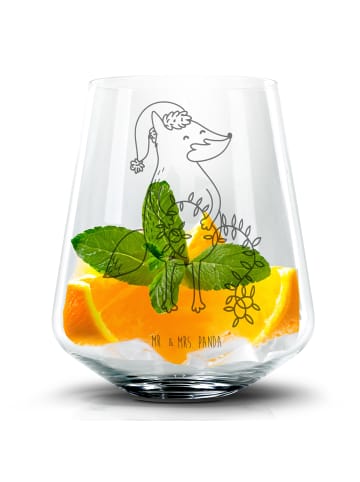 Mr. & Mrs. Panda Blümchentail Glas Fuchs Weihnachten ohne Spruch in Transparent