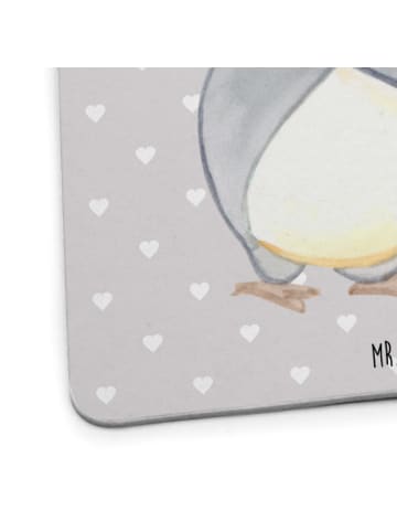 Mr. & Mrs. Panda Glasuntersetzer Pinguine Kuscheln ohne Spruch in Grau Pastell