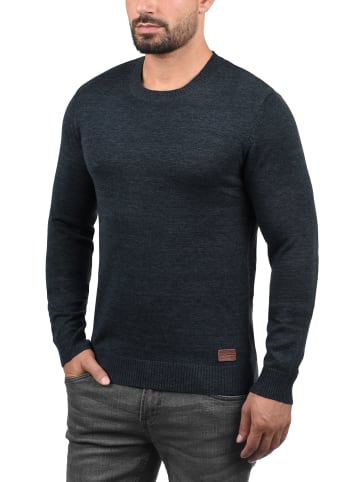 BLEND Strickpullover BHLars 20703347ME Strickpulli mit aufgestickten Ellenbogenpatches in Blau