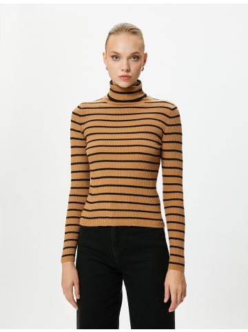 KOTON Sweater in Kamelfeder Gestreift