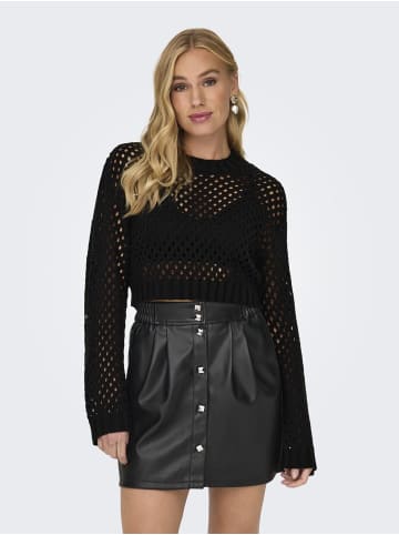 ONLY Top Rundhals Langarm tiefe Schultern in Schwarz-2